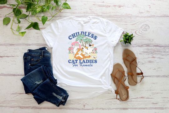 Discover Childless Cat Ladies For Kamala Shirt, Childless Cat Lady T Shirt