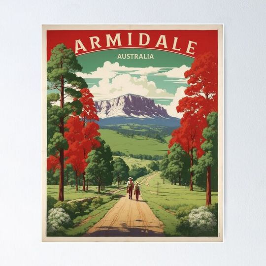 Discover Armidale Australia Tourism Vintage Poster