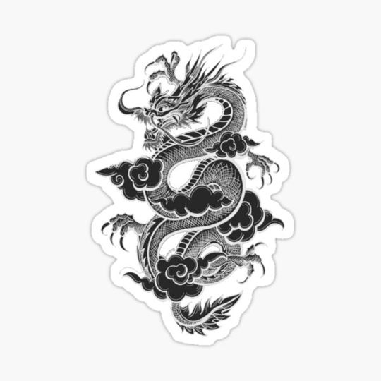 Discover Black & White Chinese Dragon