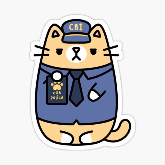 Discover Officer Meows Cat Sticker