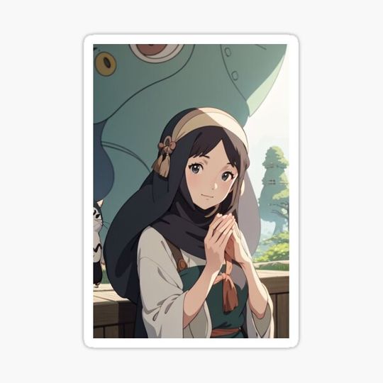 Discover Ghibli Style Woman in Loose Scarf