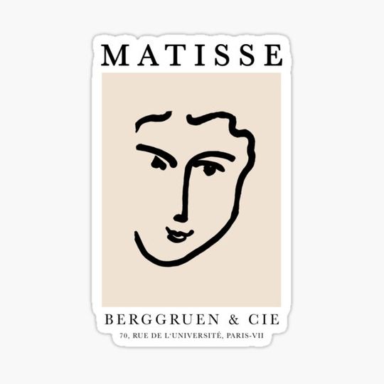 Discover Henri Matisse the Face, Papiers Découpés Art Black Color, Matisse cutout print, Art Exhibition Print