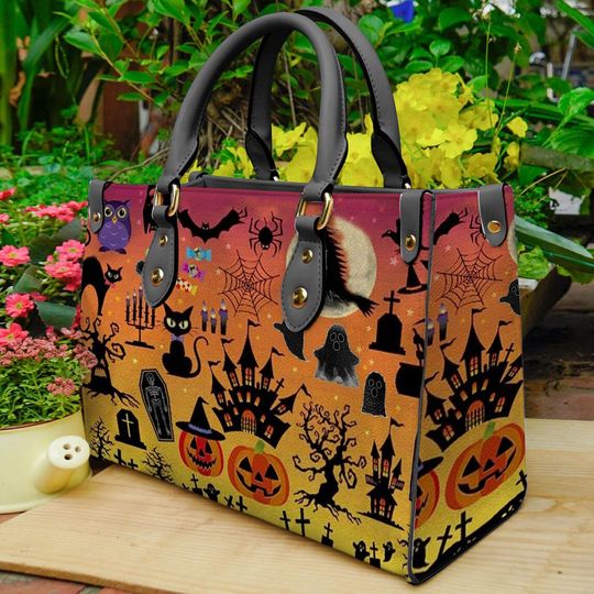 Discover Halloween Leather Bags, Horror Leather Bag, Gift for fan