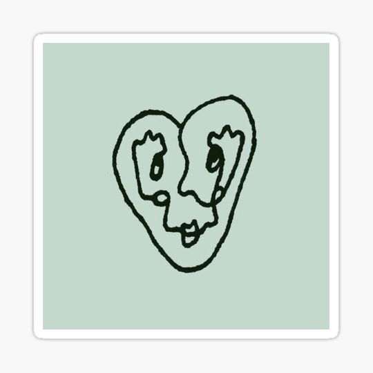 Discover ALEENA heart line art // teal