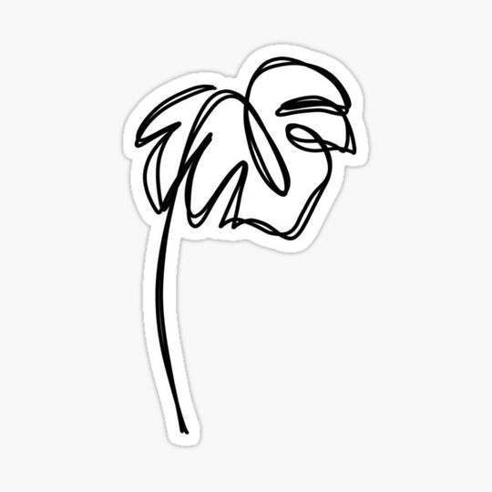 Discover Tropical leaf line art