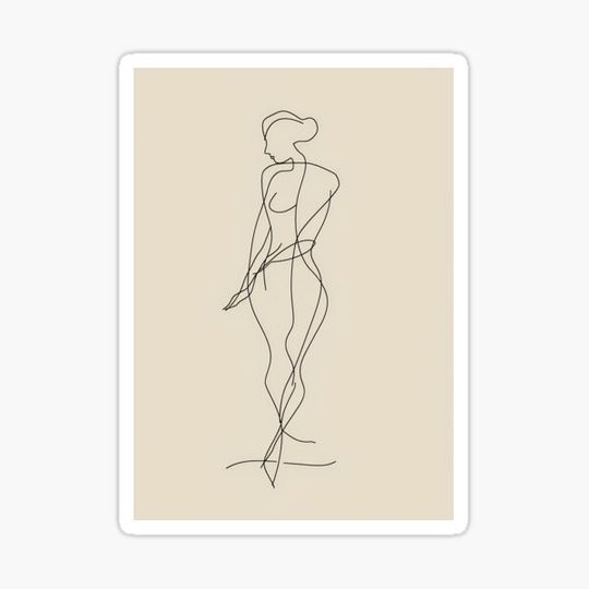 Discover Grace in Lines: Minimalist Woman Silhouette