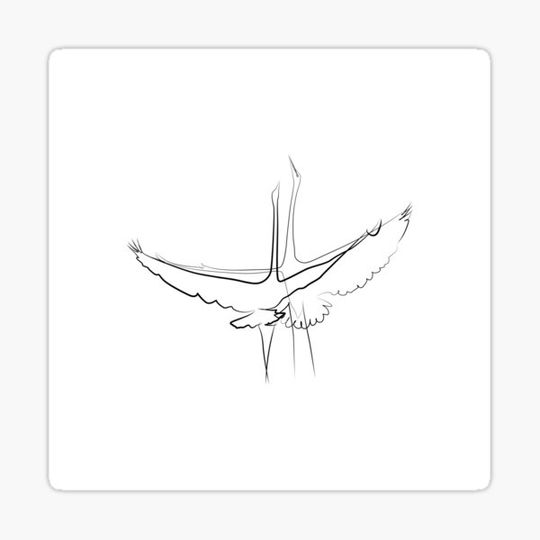 Discover Birds Great Egrets one line art • White Heron single line art