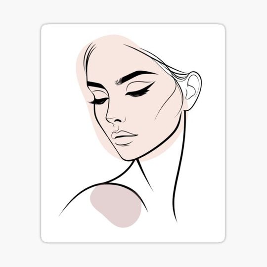 Discover One line woman face drawing, Single line art