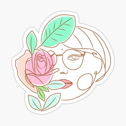 Discover Female portrait line art draw