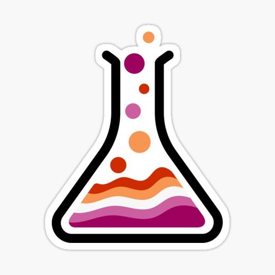Discover Lesbian Pride Flag Art Science Beaker Bubbles Chemistry