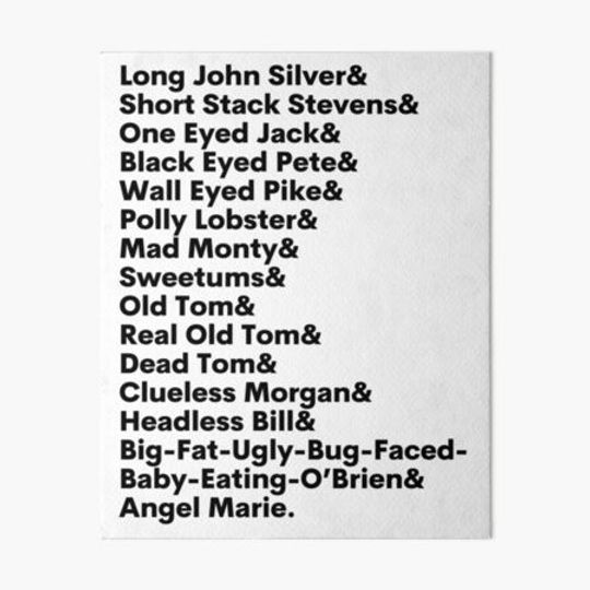 Discover Muppet Treasure Island Rollcall Names List