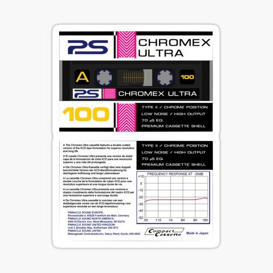 Discover Pinnacle Sound Chromex Ultra 100 type 2 cassette (front and back)