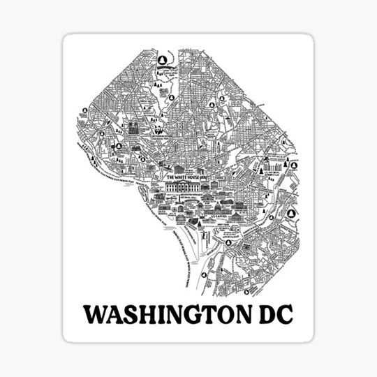 Discover Washington DC Street Map Art
