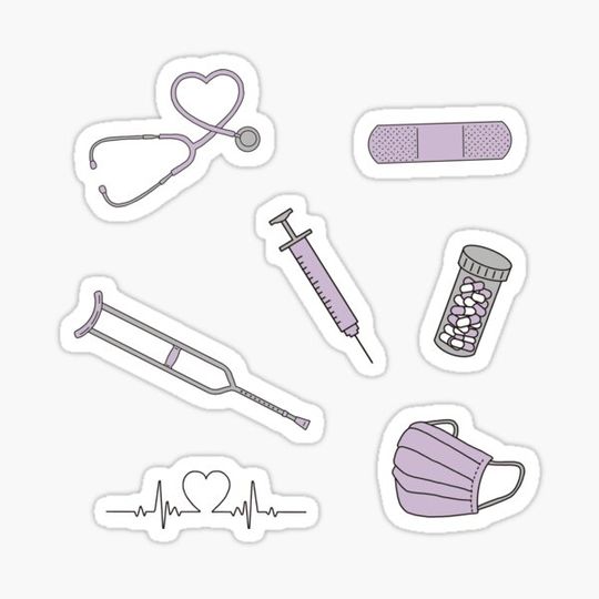 Discover Doctor Nurse Sticker Pack - Purple