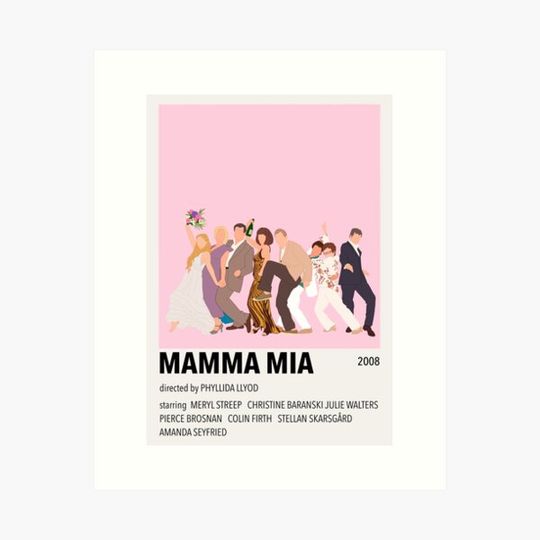 Discover Mamma Mia Minimalist Poster (PINK)
