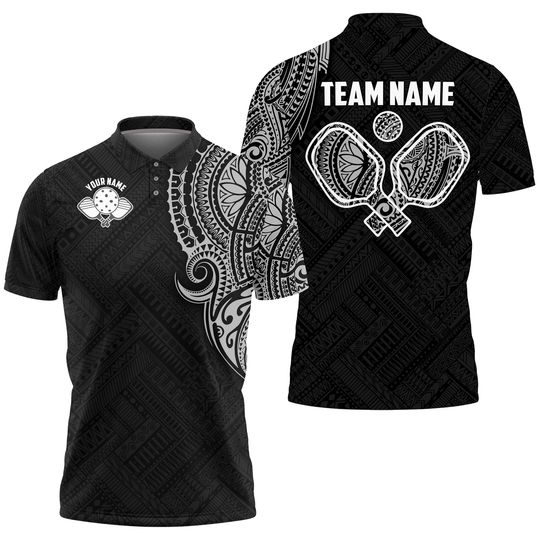 Discover Custom Name, Team Name Pickleball Tribal Men's Polo Shirt