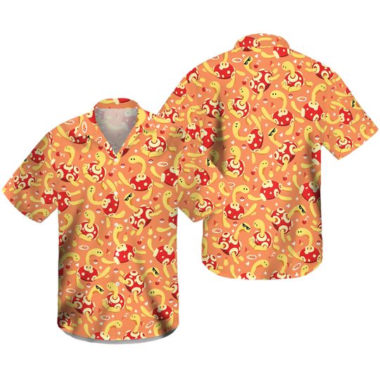 Discover Shuckle Hawaiian Button Up Shirt Japanese Anime Hawaii Shirt Gift
