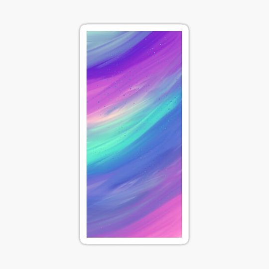 Discover New Pastel Saturated Splash of Color - Brushstroke Space Brush - Multicolored Abstract Painting | Blue - Aqua - Purple