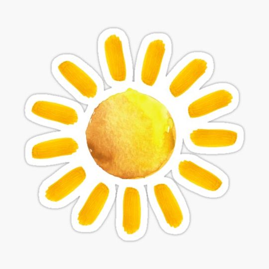 Discover Brushed Watercolor Painted Sun