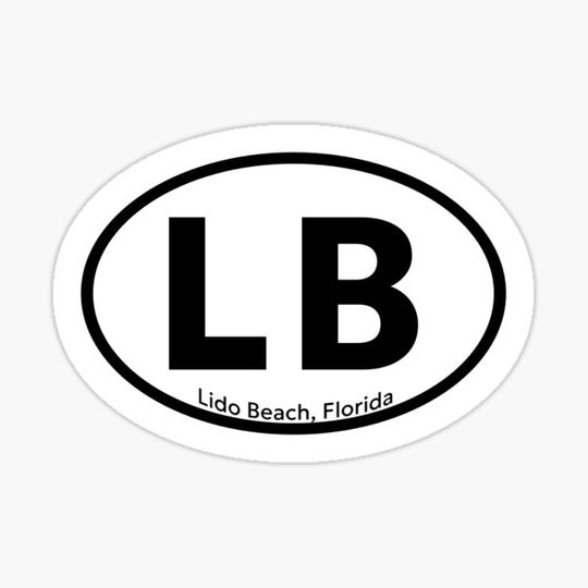 Discover Lido Beach (LB), Florida - oval sticker
