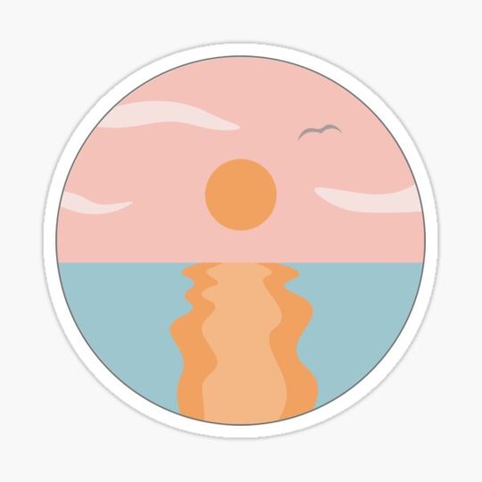 Discover pastel sunset over the sea
