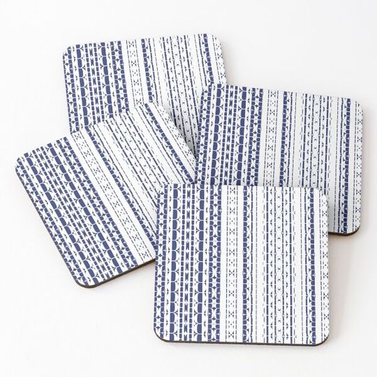 Discover White Graphical Ribbons on Blue Background