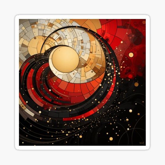Discover Black, Red, Golden composition 4
