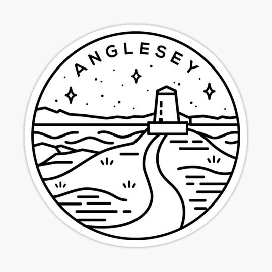 Discover Anglesey, North Wales Emblem - White