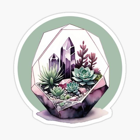 Discover Succulents Crystal Terrarium Amethyst