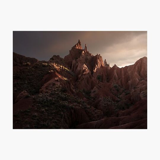 Discover Dramatic peaks of Skazka Canyon at sunset