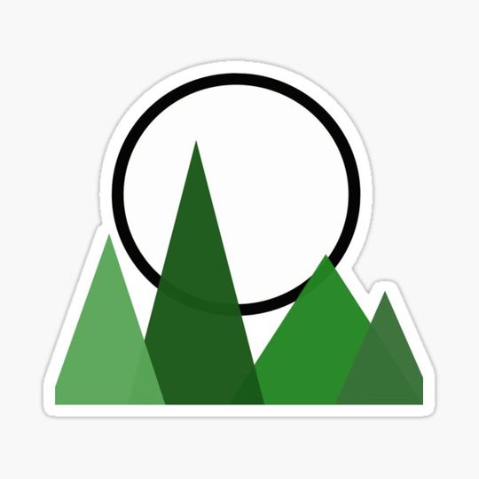 Discover Green mountain, geometric art