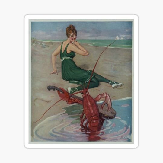 Discover Vintage Lobster Guitar Serenade Illustration (1914)