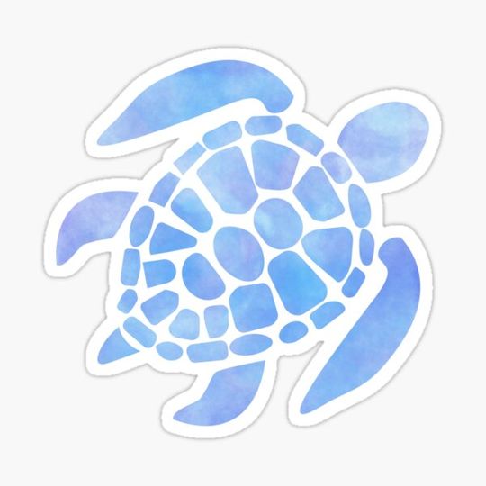 Discover Sea Turtle Watercolor Blue and Purple, sea turtle multicolor Illustration