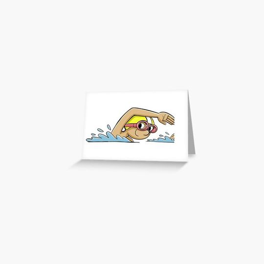 Discover boy swimming vigorously with goggles and a swimming cap