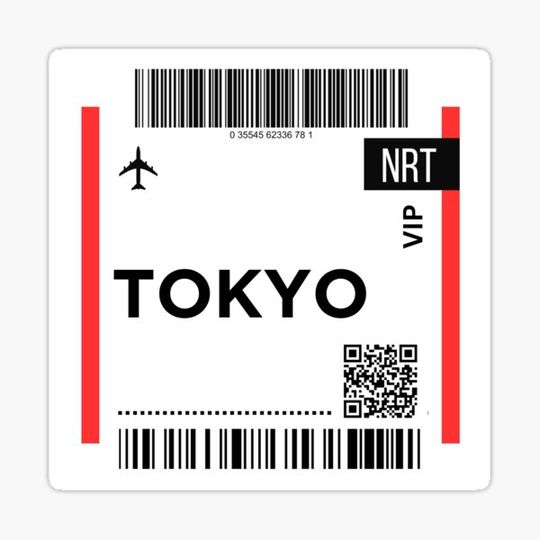 Discover Tokyo Japan Mini Airplane Boarding Pass