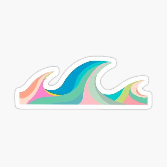 Discover Graphic wave in a colorful ocean