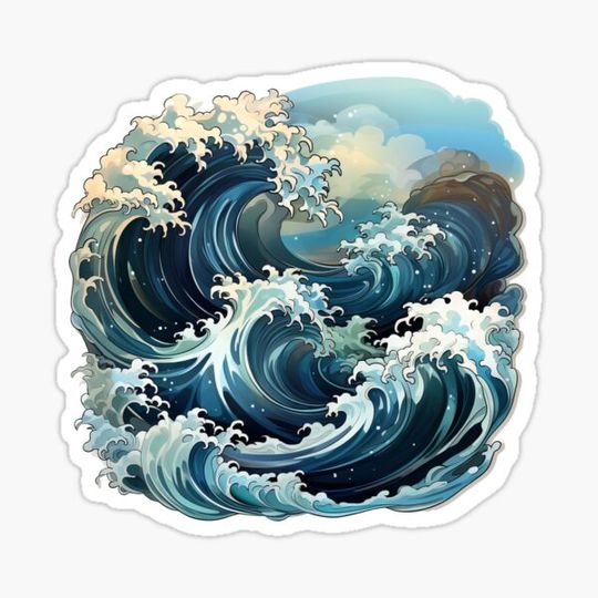 Discover Blue wave sticker