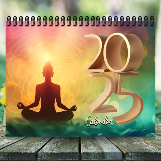 Discover 2025 Mindful Calm Calendar | 12 Month Calendar | Self Care Planner | Mindfulness Planner