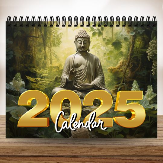 Discover 2025 Buddha Spiral Hanging Calendar