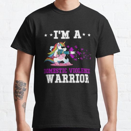 Discover Funny Unicorn I'm A Domestic Violence Warrior