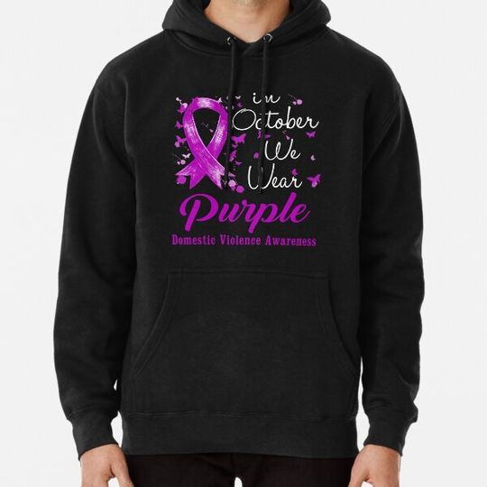 Discover In October We Wear Purple Ribbon Domestic Violence Awareness