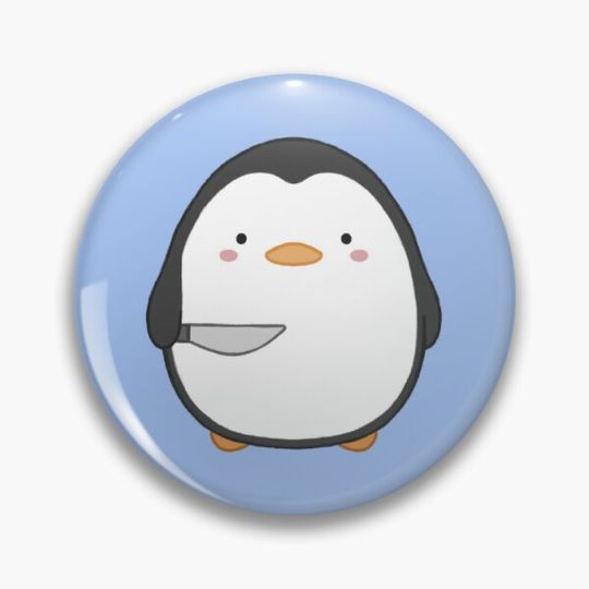 Discover stabby penguin (blue bg)