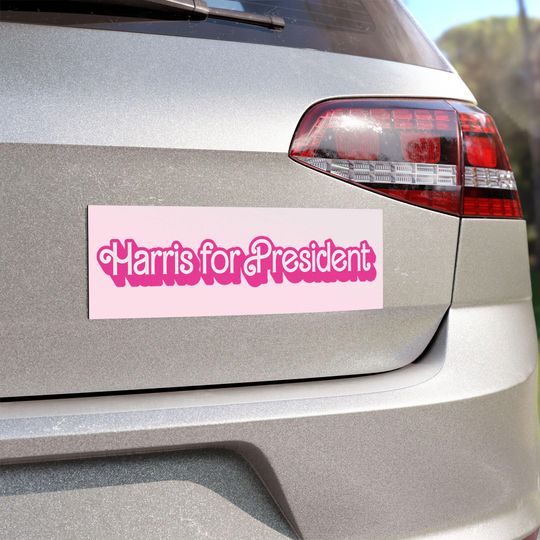 Discover Car Bumper MAGNETS - Harris for President - Barbie x Kamala Harris 2024 (light pink)