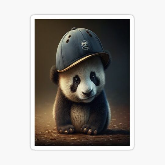 Discover cute panda in a baseball cap