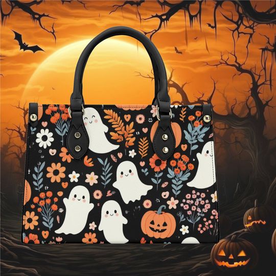Discover Halloween Floral Wildflower Cottage Leather Bags