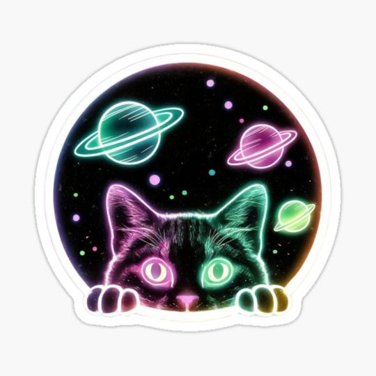 Discover Peeking Space Cat