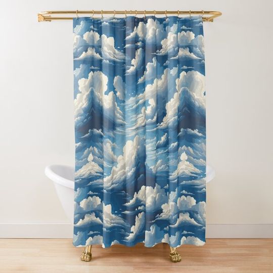 Discover Sky: Blue and Cloudy Day Pattern