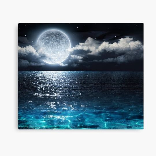 Discover Full Moon Over Ocean