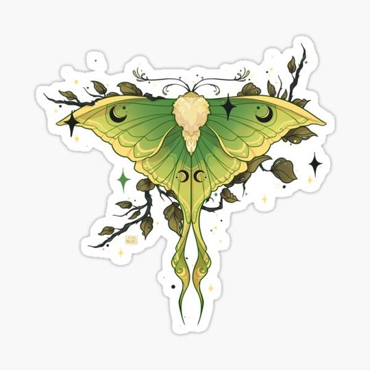 Discover Luna Moth Sticker and Tote
