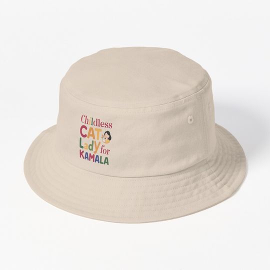 Discover Childless Cat Lady for Kamala 2024 Bucket Hat